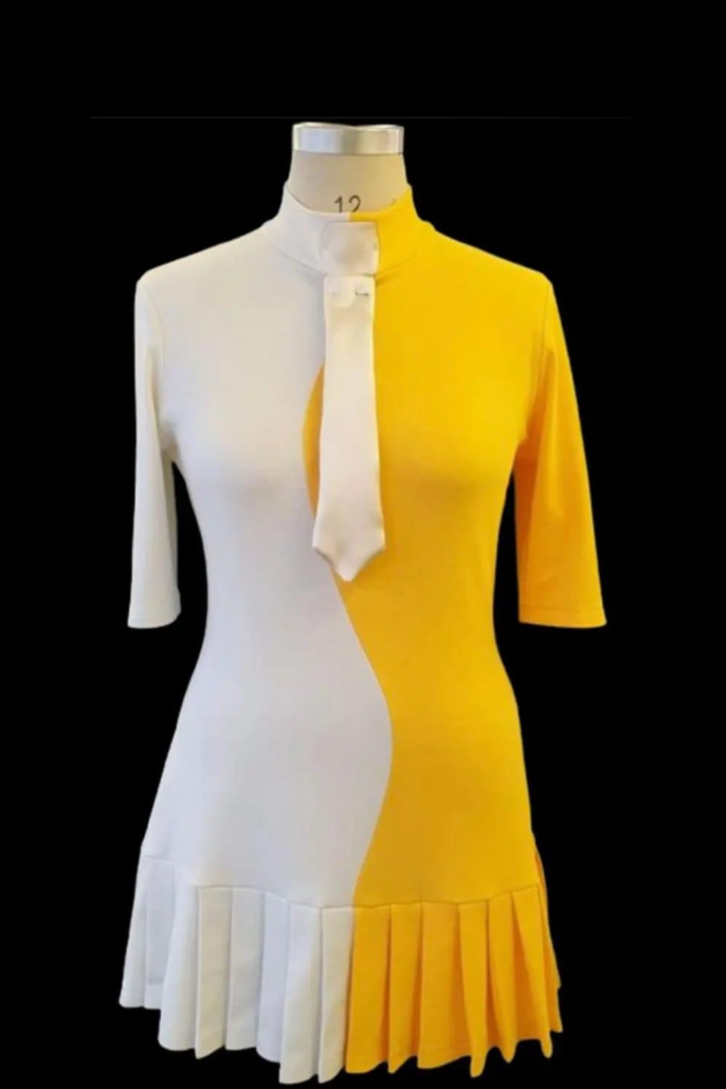Yellow & White mini Skirt