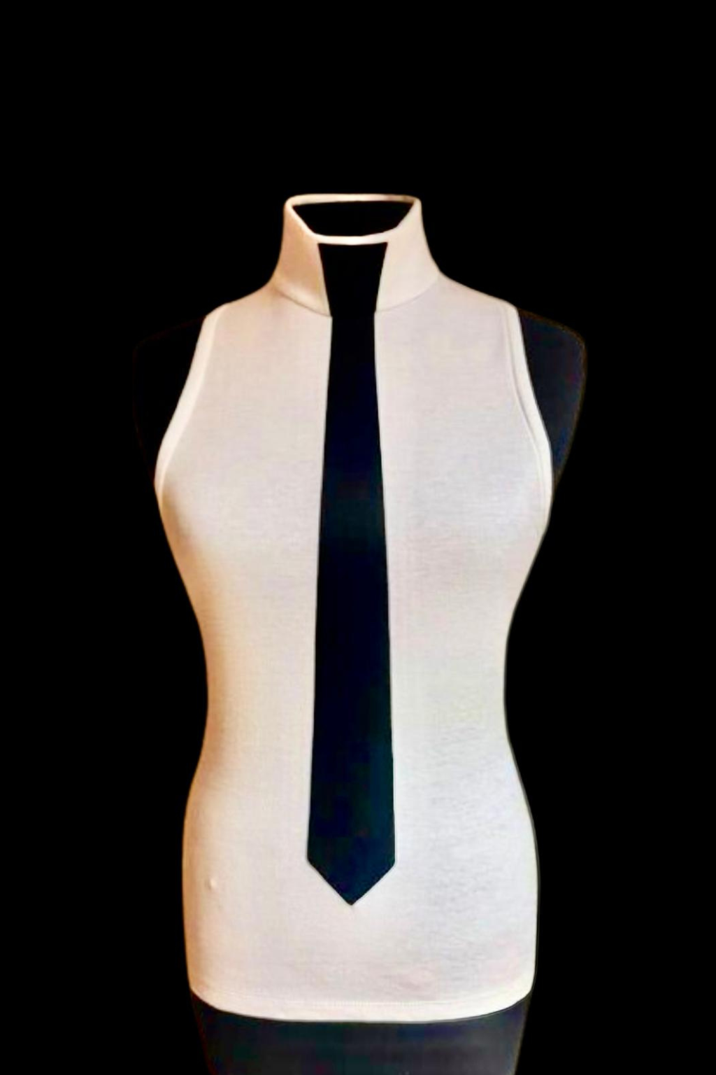 White Dress with Black Tie