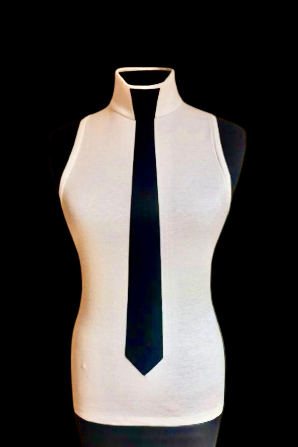 White Dress with Black Tie