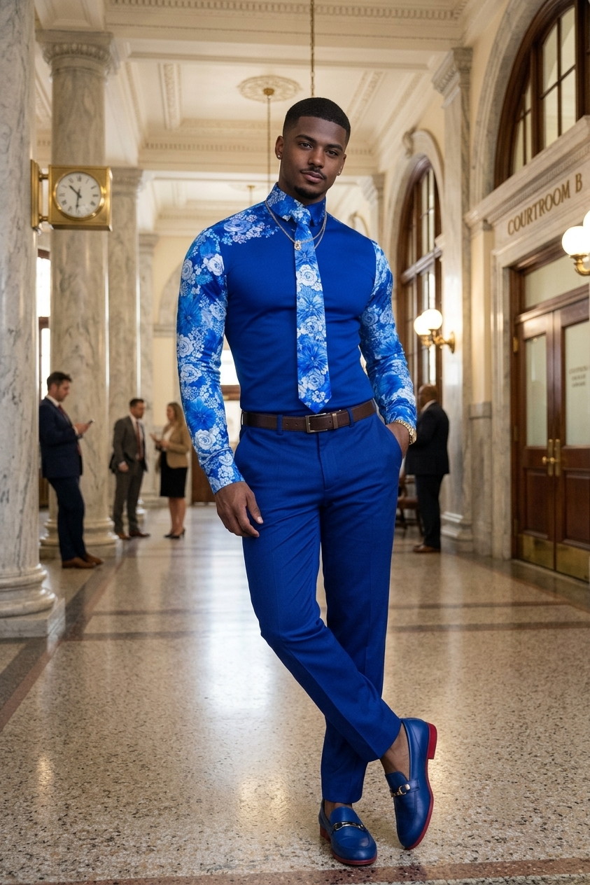 Man solid Blue & silk top