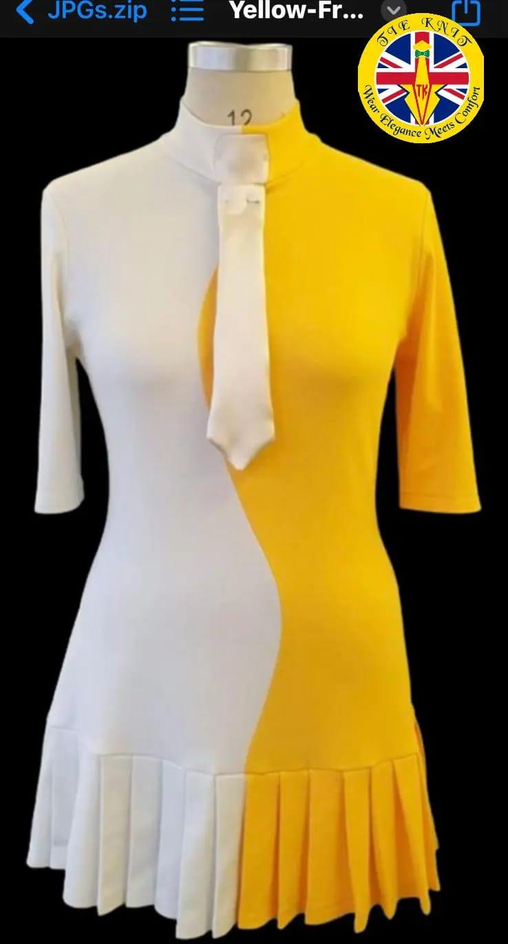 Yellow & White mini Skirt