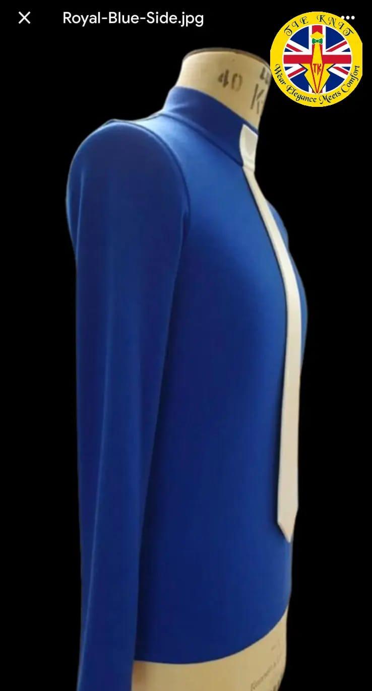 Blue Dress With Red Tie
